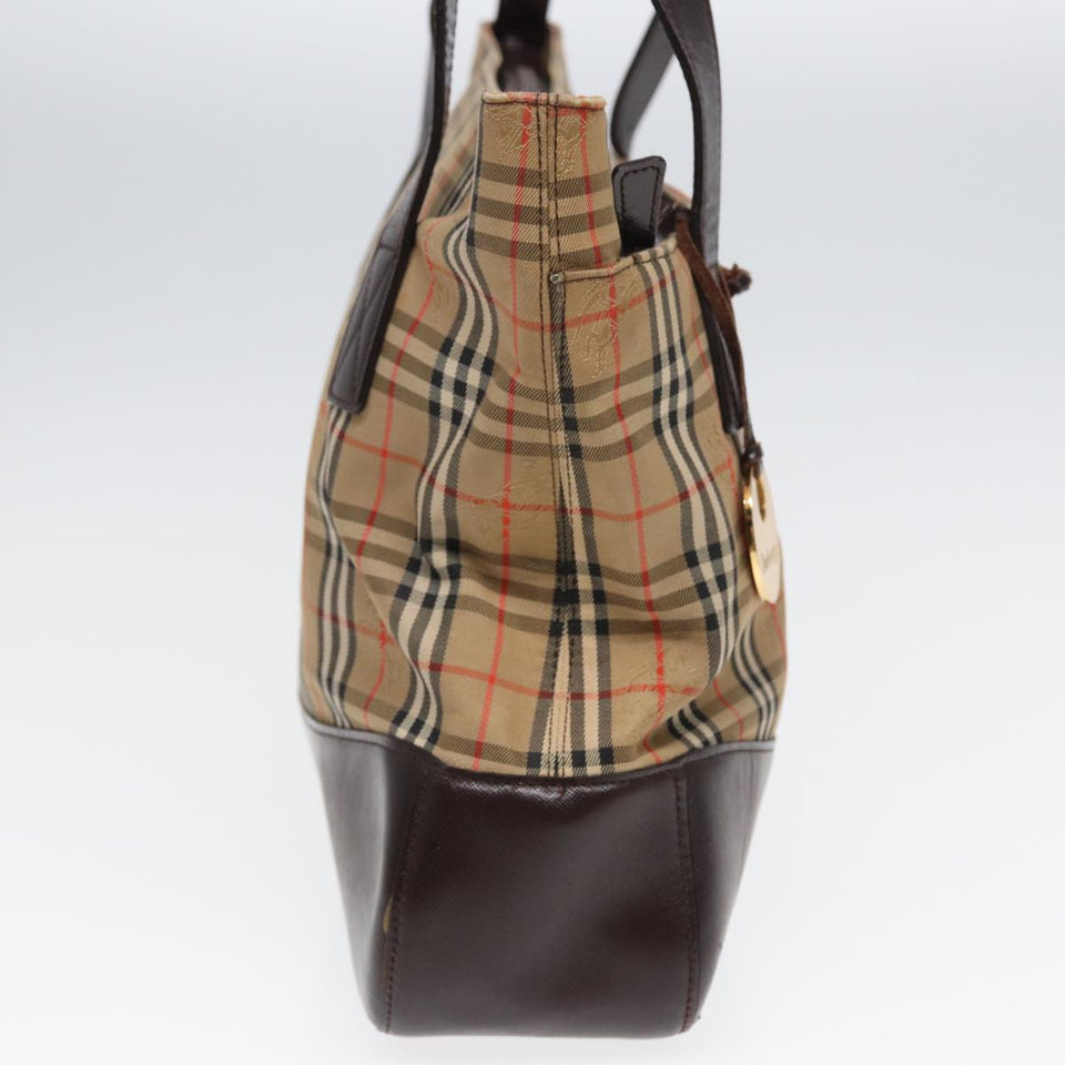 Luxury BurberrySs Nova Check Shoulder Bag Canvas Beige Auth bs16418