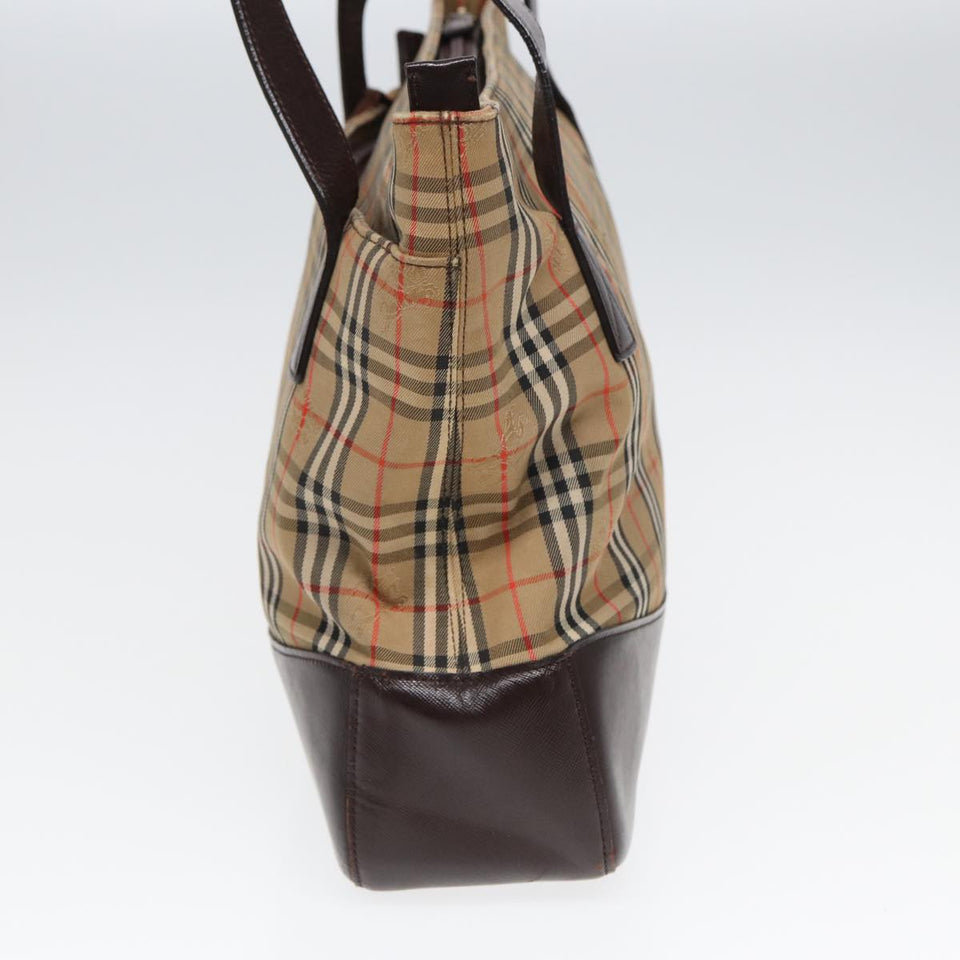 Luxury BurberrySs Nova Check Shoulder Bag Canvas Beige Auth bs16418