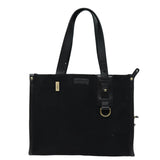 Luxury Burberry Tote Bag Canvas Beige Black Auth bs16580