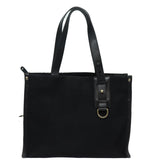Luxury Burberry Tote Bag Canvas Beige Black Auth bs16580