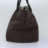 Luxury BurberrySs Nova Check Blue Label Hand Bag Nylon Brown Beige Auth bs16827