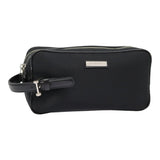 Luxury Burberry Second Bag Nylon Leather Black Silver Auth bs16972