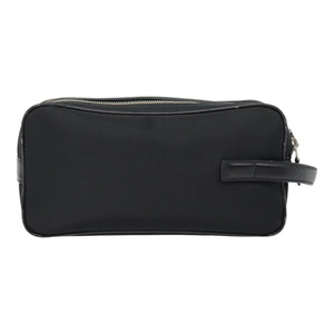 Luxury Burberry Second Bag Nylon Leather Black Silver Auth bs16972