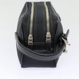 Luxury Burberry Second Bag Nylon Leather Black Silver Auth bs16972