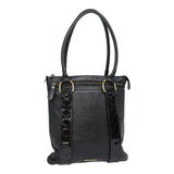 Luxury Burberry Shoulder Bag Leather Black Gold Auth bs17314