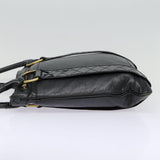 Luxury Burberry Shoulder Bag Leather Black Gold Auth bs17314