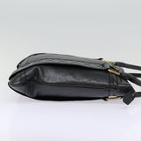 Luxury Burberry Shoulder Bag Leather Black Gold Auth bs17314