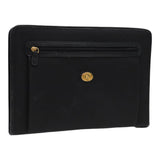 Luxury BurberrySs Clutch Bag PVC Black Gold Auth bs17440