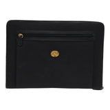 Luxury BurberrySs Clutch Bag PVC Black Gold Auth bs17440