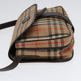 Luxury BurberrySs Nova Check Shoulder Bag Canvas Beige Gold Auth bs17481
