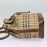 Luxury BurberrySs Nova Check Shoulder Bag PVC Beige Auth bs17637