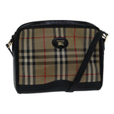 Luxury BurberrySs Nova Check Shoulder Bag Canvas Beige Gold Auth bs17696