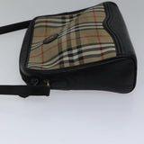 Luxury BurberrySs Nova Check Shoulder Bag Canvas Beige Gold Auth bs17696