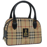 Luxury BurberrySs Nova Check Hand Bag PVC Beige Auth bs17698