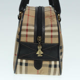 Luxury BurberrySs Nova Check Hand Bag PVC Beige Auth bs17698