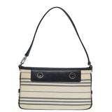 Luxury Burberry Shoulder Bag Canvas Beige Silver Auth bs17767
