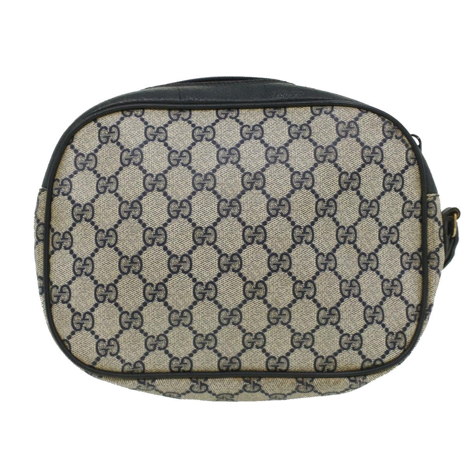 Gucci Sherry Line GG Canvas Clutch Bag PVC Leather Navy Red bs2972