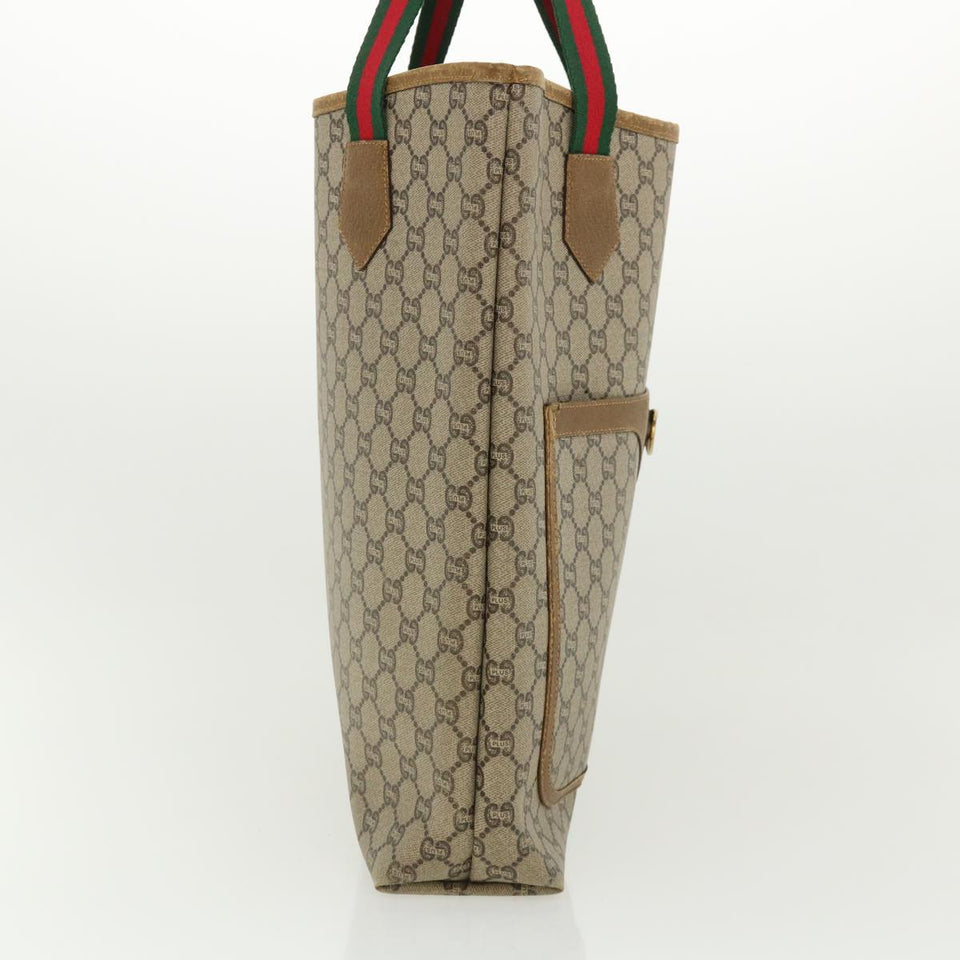 Gucci GG Plus Canvas WebSherry Line Tote Bag Beige Red Green bs3253