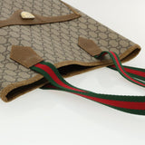 Gucci GG Plus Canvas WebSherry Line Tote Bag Beige Red Green bs3253