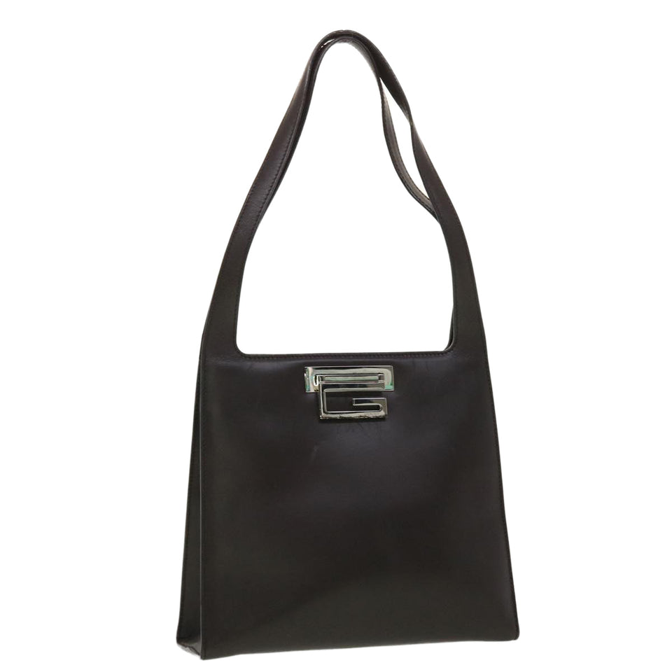 Gucci Shoulder Bag Leather Brown 001-3043-002113 bs4814