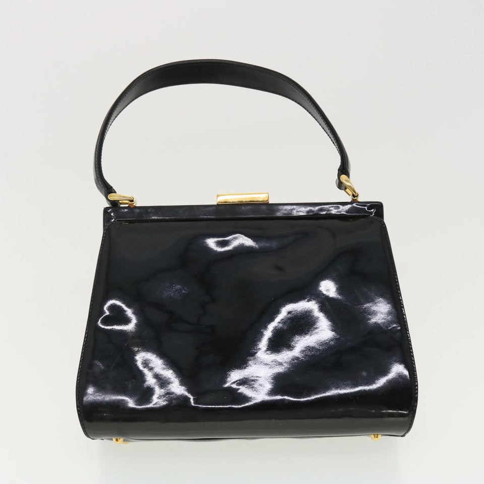 Gucci Pouch Hand Bag Patent 2Set Black bs4845