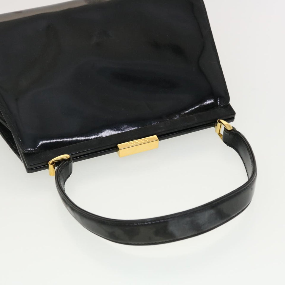 Gucci Pouch Hand Bag Patent 2Set Black bs4845