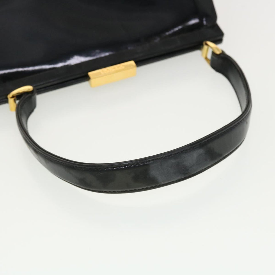 Gucci Pouch Hand Bag Patent 2Set Black bs4845