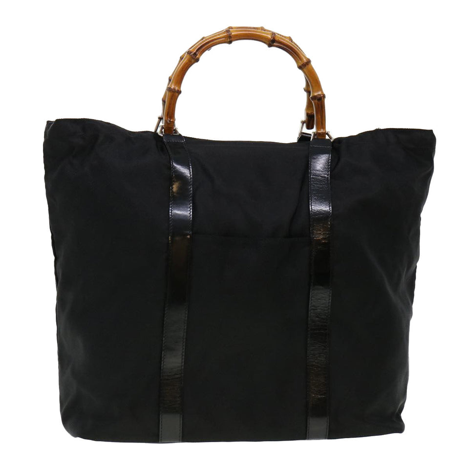 Gucci Bamboo Tote Bag Nylon Black bs4991