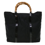 Gucci Bamboo Tote Bag Nylon Black bs4991