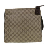 Gucci GG Canvas Shoulder Bag PVC Leather Beige Dark Brown 141626 bs5003