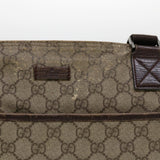 Gucci GG Canvas Shoulder Bag PVC Leather Beige Dark Brown 141626 bs5003