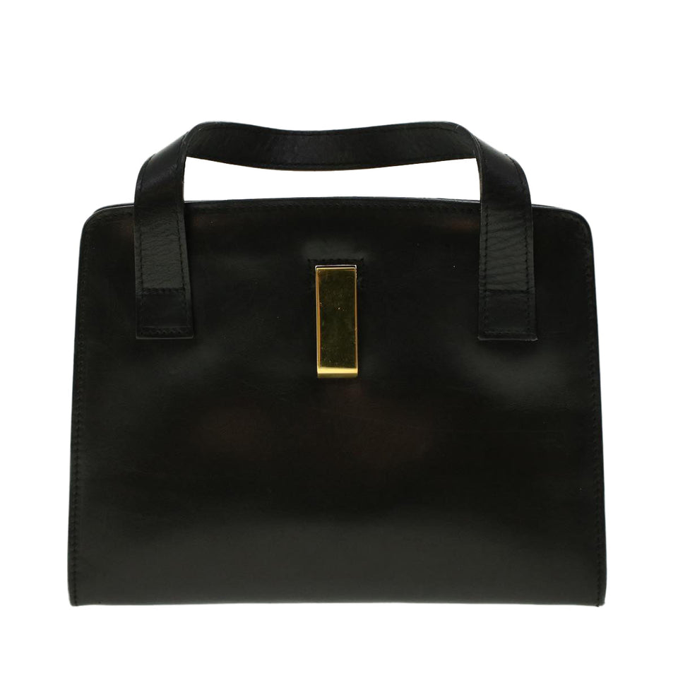 Gucci Hand Bag Leather Black bs5043