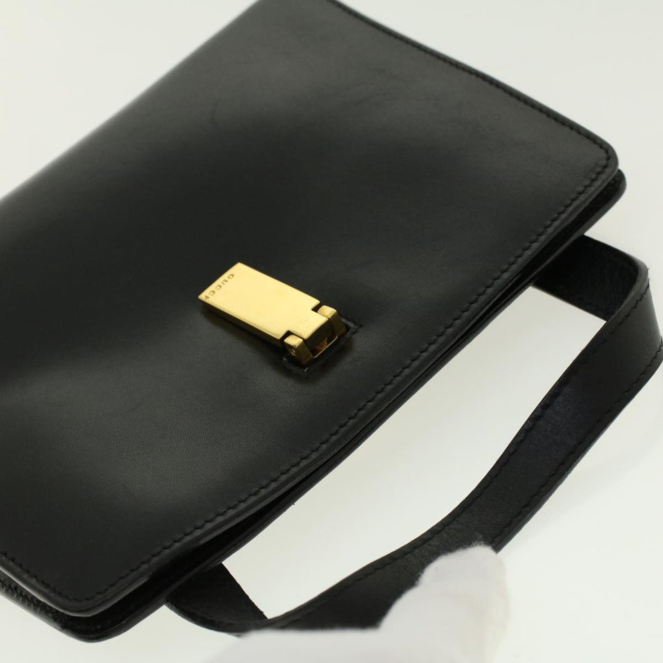 Gucci Hand Bag Leather Black bs5043