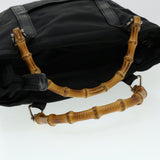 Gucci Bamboo Hand Bag Nylon Black bs5044