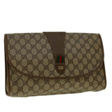 Gucci GG Canvas Web Sherry Line Clutch Bag Beige Red Green 8901031 bs5120