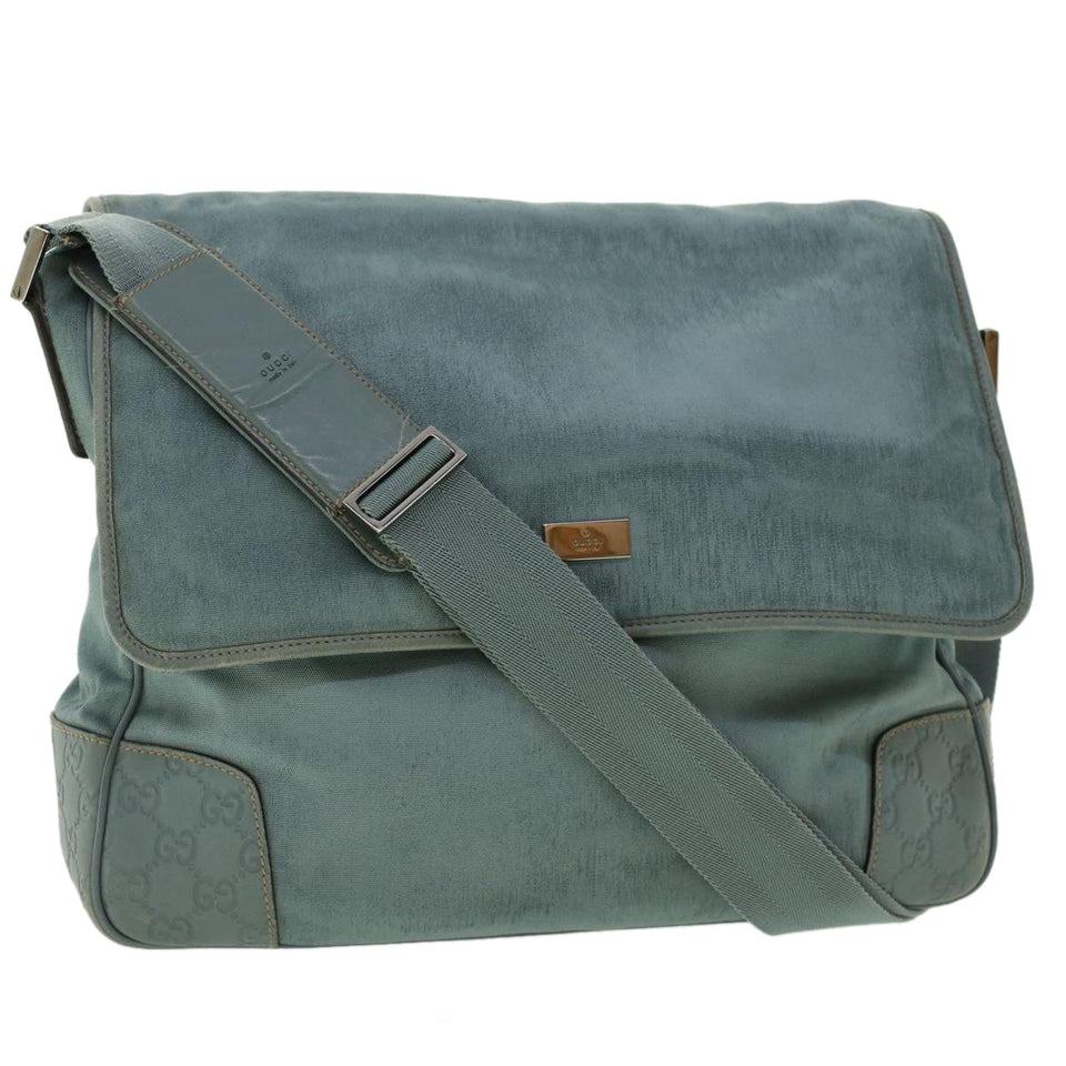 Gucci GG Canvas Guccissima Shoulder Bag Light Blue 162419 bs5126