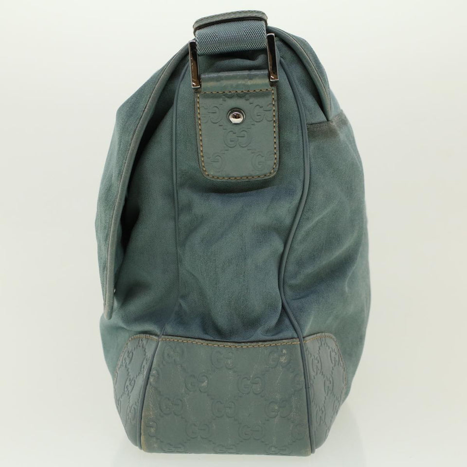 Gucci GG Canvas Guccissima Shoulder Bag Light Blue 162419 bs5126