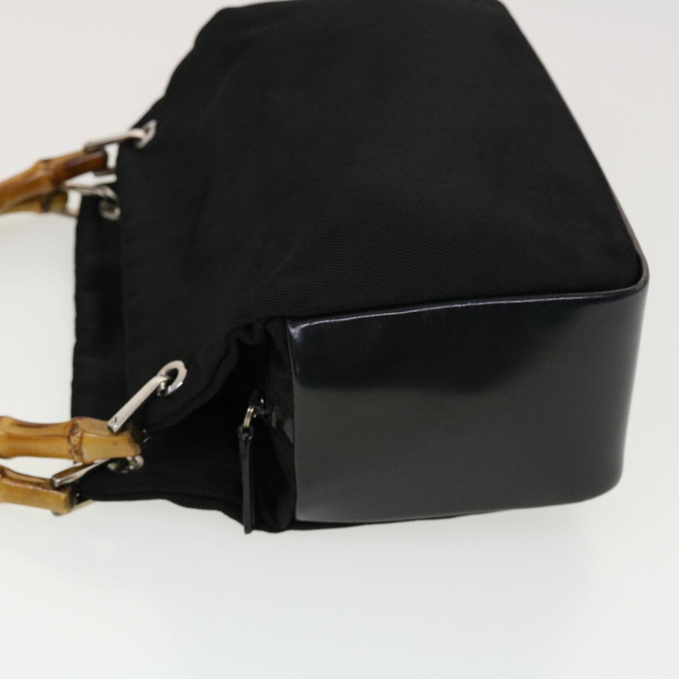 Gucci Bamboo Hand Bag Nylon Black 000 1014 0575 bs5214