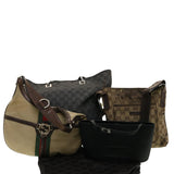 Gucci GG Canvas Web Sherry Line Hand Bag Nylon 4Set Black Beige Red bs5254