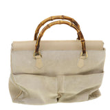 Gucci Bamboo Shoulder Bag Suede Patent leather 2Set Black White bs5308