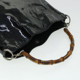 Gucci GG Canvas Bamboo Shoulder Bag Patent leather 4Set Black Beige bs5393