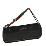 Gucci Web Sherry Line Accessory Pouch Canvas Black Red Green bs5425