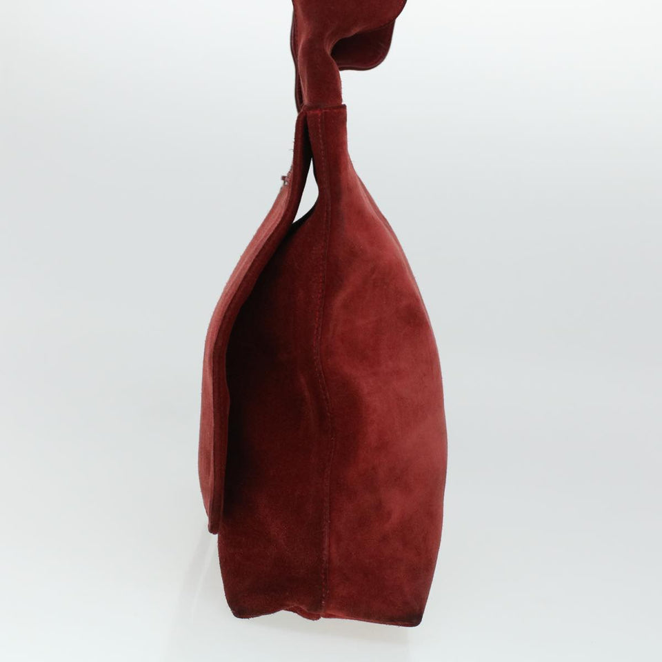 Gucci GG Canvas Shoulder Bag Suede Red 00217050424 bs5510