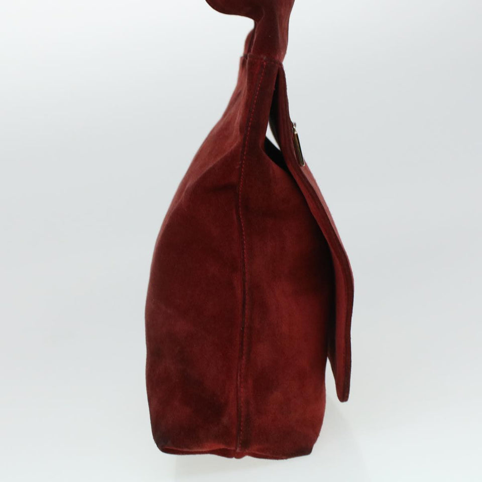 Gucci GG Canvas Shoulder Bag Suede Red 00217050424 bs5510