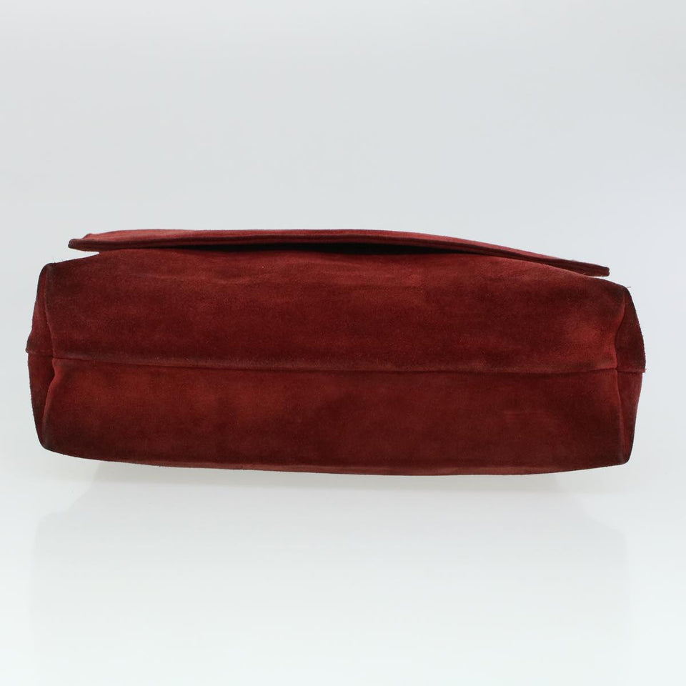 Gucci GG Canvas Shoulder Bag Suede Red 00217050424 bs5510