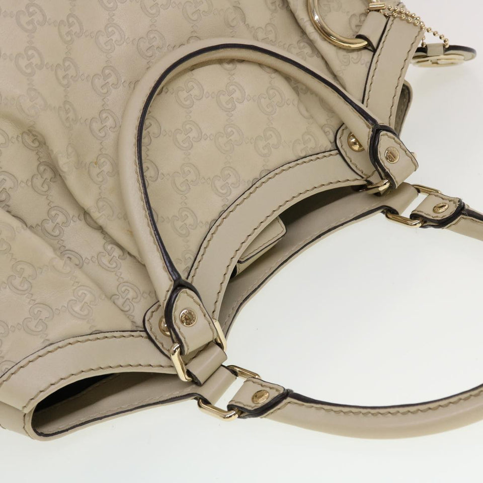Gucci Guccissima Hand Bag Leather White 211944 bs5554