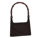 Gucci Bamboo Shoulder Bag Satin Purple 000.0822 bs5803