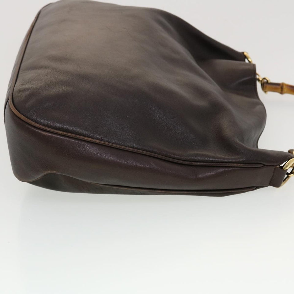 Gucci Bamboo Hand Bag Leather 2way Black 001.2852.1577.0 bs5868