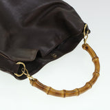 Gucci Bamboo Hand Bag Leather 2way Brown 0011577 bs5919