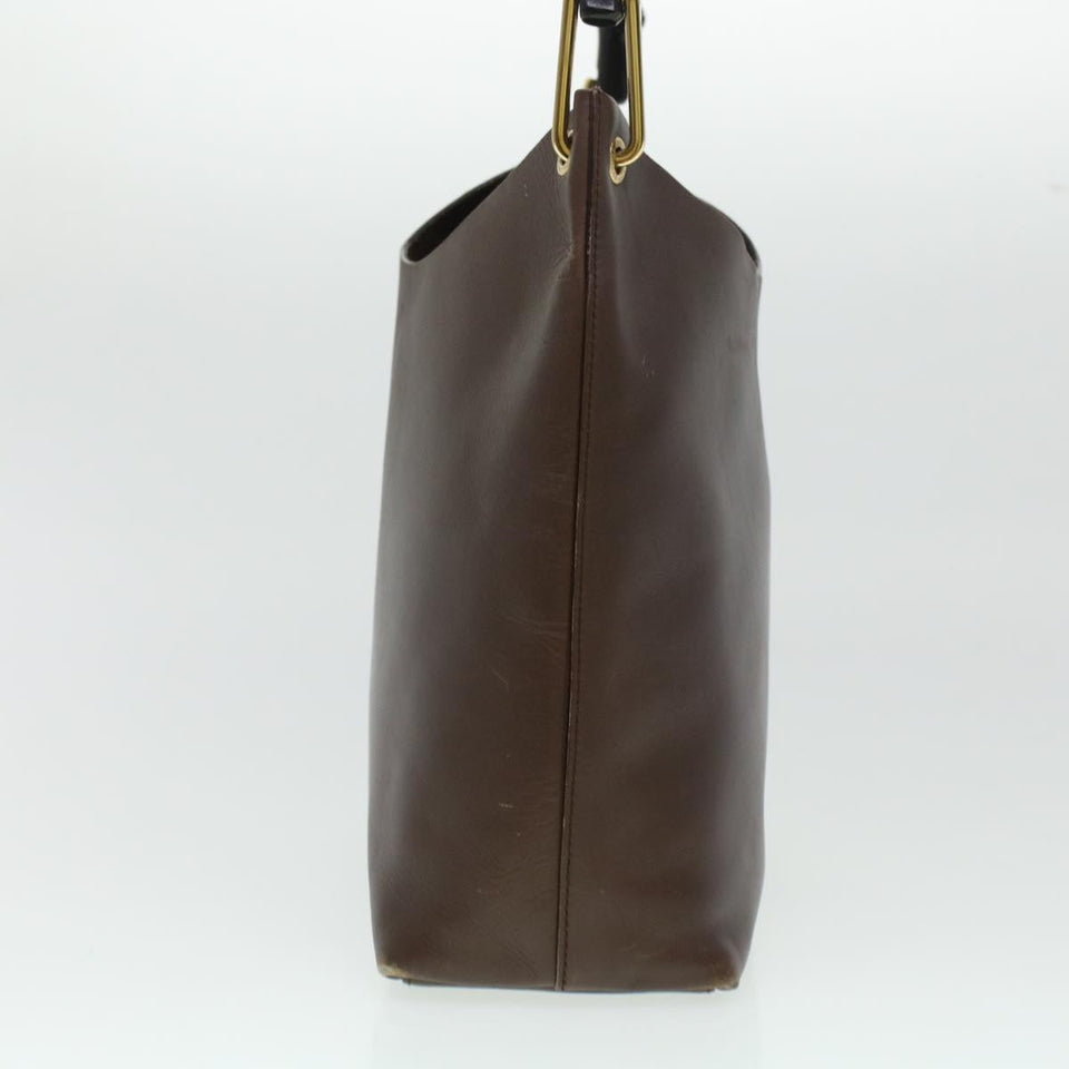 Gucci Bamboo Shoulder Bag Leather Dark Brown bs5983